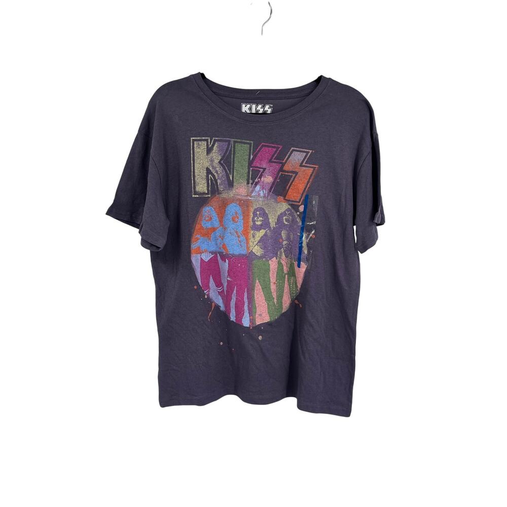 KISS Graphic Tee Purple Colorful Print Women’s Large